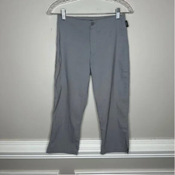 Tark'1 Paris Bardot Cropped Stretch High Waisted Gray Pants Size T4 - Picture 1 of 6